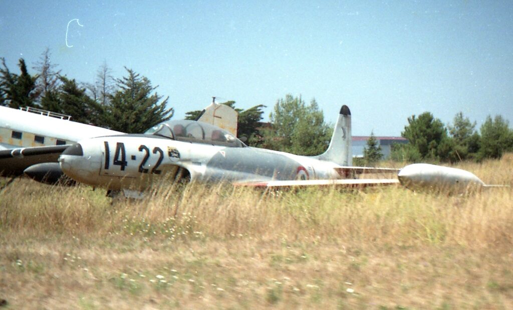 Il Lockheed T 33A MM 51-4514 che era conservato a Pratica di Mare proveniente dal 14° Stormo. 